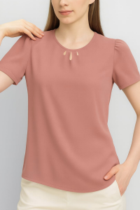 XARA Jules Detailed Neckline Short Sleeve Blouse