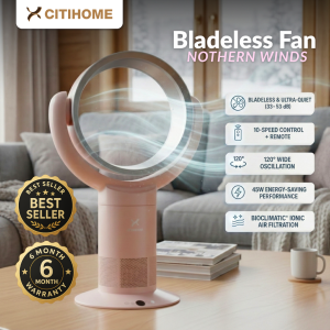 Bladeless Desk Fan Kipas Meja Tanpa Baling Hemat Energi dengan Sirkulasi Udara Halus Desain Elegan