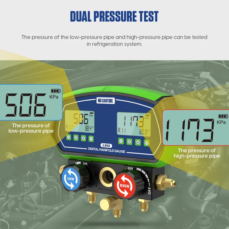 DY517A Refrigerat Digital Manifold Gauge Meter Refrigerant HVAC Vacuum Double Pressure Leak Temperature Tester Cold Storage - 34 - View #10