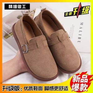 Free Shipping Korean-Style WomenS Retro Spring And Autumn New Collection: Flat Non-Slip Loafers Perfect With Dresses Featuring A Soft Sole