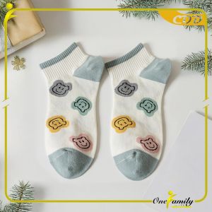 ONE-P625 Kaos Kaki Wanita Karakter Beruang Lucu Kekinian / Kaus Kaki Pendek Semata Kaki Motif Bear Ankle Socks / Kaos Kaki Korea Women Socks Fashion Import