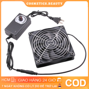 Quạt Tản Nhiệt Chó Mèo Thông Gió Hình Vuông 12CM Kèm Bộ Điều Tốc 1200RPM Quạt Làm Mát Gắn Chuồng