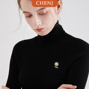 [COD] CHENJ เข็มกลัดคริสตัลพลอยเทียมรูปดอกทานตะวันติดโบว์สำหรับงานแต่งงานช่อดอกไม้เครื่องประดับสำหรับงานเลี้ยงของขวัญ