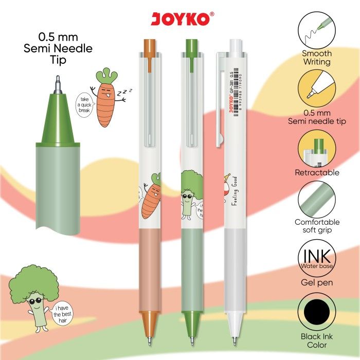 Gel Pen Pulpen Pena Joyko GP-381 Feeling Good mm Lazada