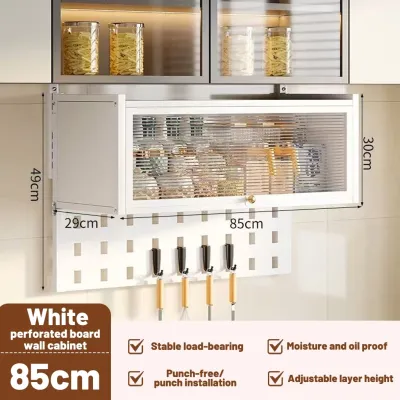 ORDORA Aluminum Kitchen Cabinet Anti Termite Tempered Glass Modular Pantry Hanging Cabinet Wall For Kitchen Storage Spice Rack