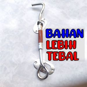 BAHAN TEBAL Hak Angin 20cm Kait Jendela 8inch Warna Coklat Penyangga Penahan Jendela Bahan Baja