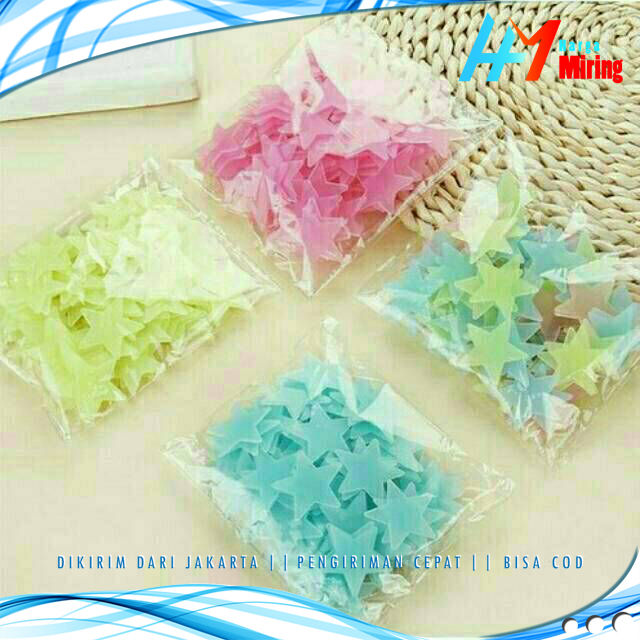 L4%20-%20R74%20Stiker%20Bintang%20Per%20100pcs%20/%20Stiker%20Dinding%20/%20Glow%20In%20The%20Dark%20/%20Stiker%20Dekorasi%203D%20-%20Image%207