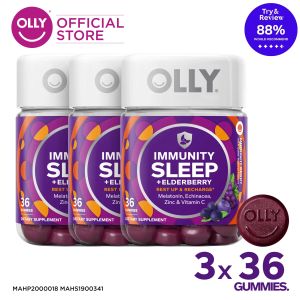 [Bundle of 3] OLLY Immunity Sleep Gummy Supplements with Vitamin C Zinc Melatonin For Immune Support & Restorative Sleep Chewable Supplement 18 Day Supply (36 Count) (EXP: 10/2026)