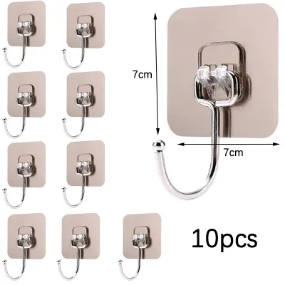 10 Cái / bộ Móc Treo Tường Phòng Tắm Nhà Tổ Chức Móc Nhà Bếp Dính Tổ Chức Nhà Bếp Tổ Chức