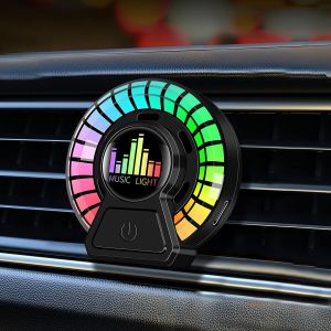 Car LED Air freshenerAromatherapy Car Diffuser with RGB Light Color Changing and Music Sync Battery Powered LED Vent ClipsCar Inter Decor Cute Accessories (1 pcs)