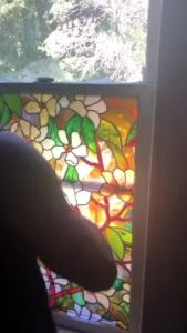 LeY Xuan [In Stock]Stained Glass Sticker No-Glue Stained Magnolia Frosted Window Film 3D Static Cling Decorative Privacy Stickers