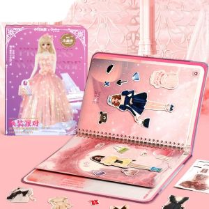 EAURA Play Repeatedly Paper Doll House Girl DIY Toy No Cutting DIY Cute Princess Book Hands on Ability Cartoon Paper Doll Quiet Book Toy for Kids