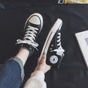 Womens new Korean style all-match high top canvas shoes
