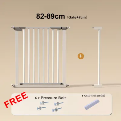 PaPaPet Baby Safety Gate Fence Guard For Baby Child Stairs Dogs Pets with auto-close feature for doorway safety 3-locked Pagar Katil