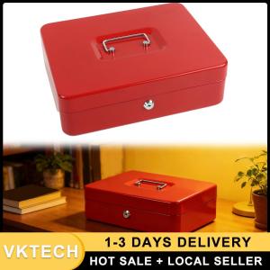 Large Lock Box 11.81x9.45x3.54in Secure Locking Cash Box with Money Tray for Cashs Important Documents Management
