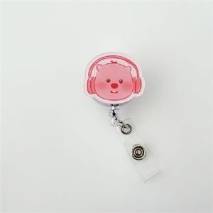 LEIFNYDI Beaver Loopy Retractable Badge Reel Cross Dressing Exhibition Enfermera Nurse Badge Holder Doctor Nurse Chest Card Easy Pull Buckle Hospital Use