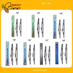 QUEENBEE (2PIECES) UNIVERSAL WIPER BLADE SIZES AVAILABLE WB-148 12" 13" 14 15" 16" 17" 18"