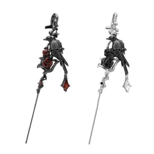 Artistic Dark Crow Studs Piercing Earring Trendy Alloy Ear Rings Gothic Accessories for Everyday Wear and Special Event