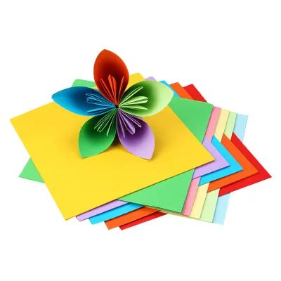 กระดาษสีสี่เหลี่ยม ขนาด 15x15 ซม. 100 แผ่น กระดาษพับนก กระดาษกับโอริกามิ DIY Origami Paper พับเต่า พับหัวใจ