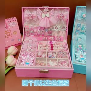 ชุดของขวัญเครื่องประดับผมเด็ก กล่องของขวัญ เครื่องประดับเจ้าหญิง ของเล่นกิ๊บติดผม คลิปผม เครื่องประดับศีรษะเด็กผู้หญิง