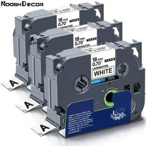 3 Pack TZe241 Compatible Label Tape Replacement for Brother Tze-241 TZ241 18mm Black on White Laminated for PTD400AD PTD600 2030 PT-1880 PT-P700 PT-T2730 PT-P910BT