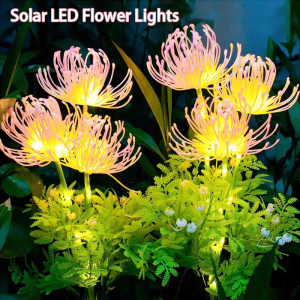 Solar Garden Lights Outdoor Waterproof Solar Flowers Lights with Glowing Flower Yard Christmas Decor