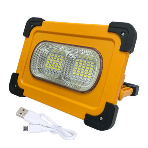 LED Portable Spotlight Solar USB Rechargeable LED Work Light Outdoor Flood Light Hunting Camping Flashlight Solar Emergency Lights LED Outdoor Light