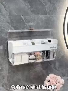 Bathroom Shelf Perforation-Free Wall-Mounted Wall-Mounted Toilet Toilet Hand Washbasin Cosmetic Storage Rak Bilik Mandi 浴室置物架 壁掛式收納盒 洗漱臺收納架 浴室收納盒