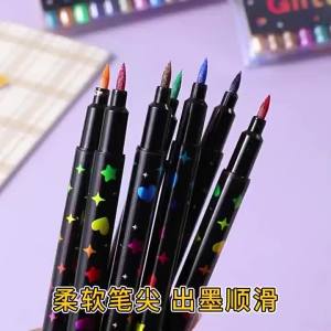 24/48/72 colors Glitter Marker Pen Water Based Soft Tip Star Tube for Drawing Art Journal School Stationery Kids