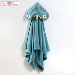 Áo choàng tắm khăn tắm cho bé cotton có mũ lông cừu dày dặn thấm hút tốt Shop Mẹ Sam