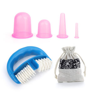 DECINIEE 5pcs/Set Silicone Anti Cellulite Cup Vacuum Massage Cups Body Pain Relief Massage Roller Manual Suction Cups Cupping Therapy Kit