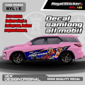 RYL 189-STIKER DECAL MOBIL TERIOS RUSH ERTIGA SEDAN XENIA MOBILIO CIVIC GRATIS CUSTOM NAMA