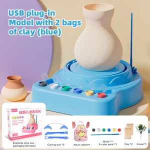 FENAFE【♥️BEST♥️】Ceramic Pottery Machine Mainan Tanah Liat Tembikar-Keramik DIY Mainan Tanah Liat Berputar Mainan Tanah Liat Roda Tembikar Kids Craft Toys