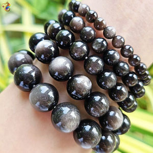 Collection Grade Silver Obsidian Bracelet (Single / 3 Rounds)