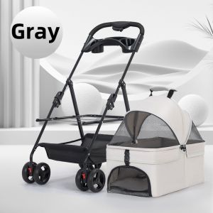 【SG】 Pet Stroller Foldable Dog Stroller Cat Stroller 4 Wheel Lightweight Trolley for Pet