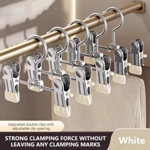 10pcs Adjustable Hangers With Clip Pant Hanger Skirt Bra Clothes Pants Clip Hat Storage Clip Hanger