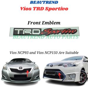 Toyota Vios Front TRD Sportivo Emblem Logo Badge NCP93 NCP150 Dugong Keli 2009 2010 2012 2013 2014 2015 2016 2017 2018