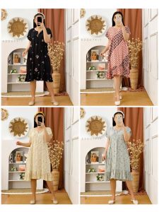 DASTER RUFFLE BUSUI BAHAN RAYON ADEM MOTIF RANDOM