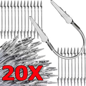 20Pcs Multifunctional Double-headed Clip / Metal Alligator Clamps for Supermarket Labels Photo Memo DIY Decoration Accessories / Metal Wire Long-Tailed Alligator Clips