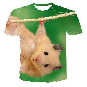 [Local Stock] VCC Funny Hamster Graphic Childrens Clothing Cute Girl T-Shirt Short Sleeve Kids Summer Clothes Casual Boys Tshirt Round Neck Tops