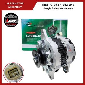 HINO 3H H07C H07D J08C W06E HO7CT Alternator Assembly 50A 24v Single Pulley without vacuum IQ-0437 KHYBRID