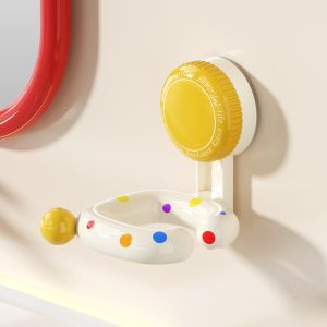Suction Cup Hair Dryer Holder No Drill Wall Mounted Rack Bathroom Organizer