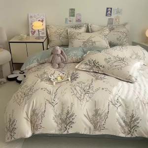 High-Value Fresh Style Duvet Cover Bed Sheet Bedding Set for Home Dormitory Rental Room Girls College Students Three-Piece Set LZD