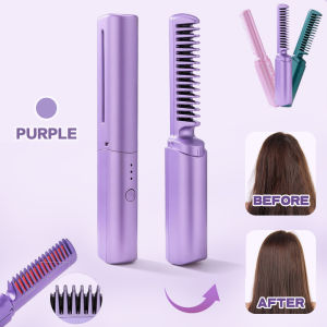 Xiaomi Portable Straight hair comb Wireless Hair Straightener Comb Negative Ion Hair Fast Heating Wireless Hot Curler USB Hair Iron Anti Scald Ionic Hair Brush Hair Electric Cordless Hair Straightening Comb
