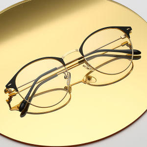 Rzrzwoo Photochromic Eyeglasses Korean Style Anti Radiation Eye Glass for Women Men Original Fashion Glasses with Case