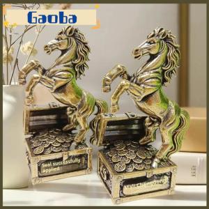 gaoba 1Pcs Zodiac Horse Statue Ornament Gifts Brass Horse Feng Shui Horse Figurine Miniatures Crafts Office Home Decor Accessory