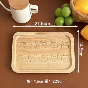 ZZSA Cat and Dog Double Full~Creative Cute Wooden One Person Food and Home Insulated Tea Tray K7M2P