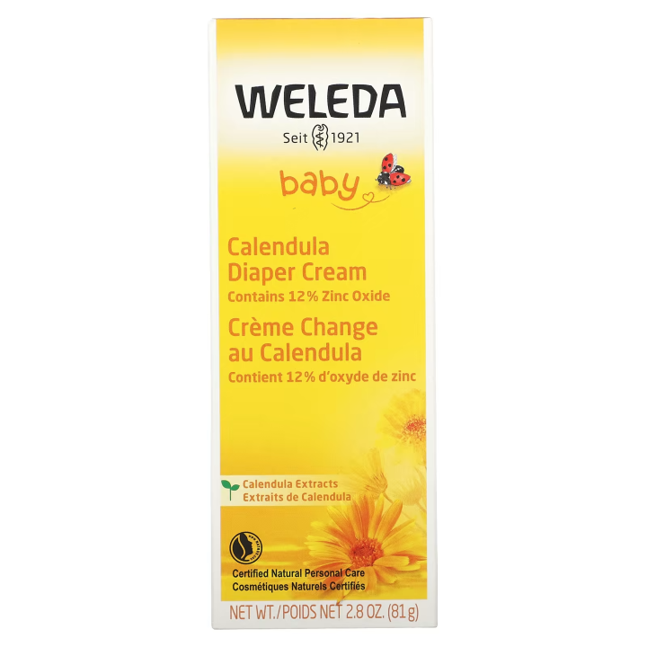 Weleda Baby Calendula Diaper Cream Contains 12 Zinc Oxide 2.8 Oz (81g
