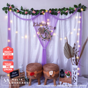 Dekorasi Backdrop Lamaran Nikahan Aqiqah Khitan Background Bekdrop Tunangan Akad Nikah Paket Mulia F Premium Tirai
