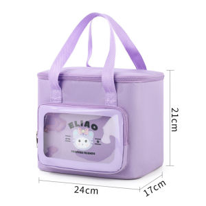 Insulated Lunch Bag Food Storage Tote Large Capacity Leakproof Thermal Lining Zipper Pocket School Office Picnic
